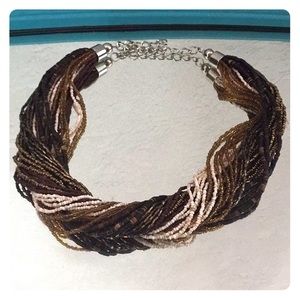 Bohemian Brown-Earth Beaded Necklace